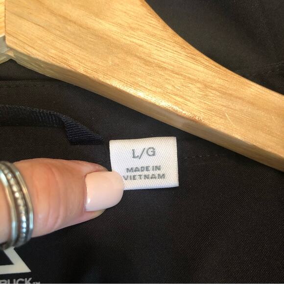 Cutter & Buck Saints Pullover Jacket Mens L Windbreaker Black V-Neck Athleisure - Picture 12 of 12